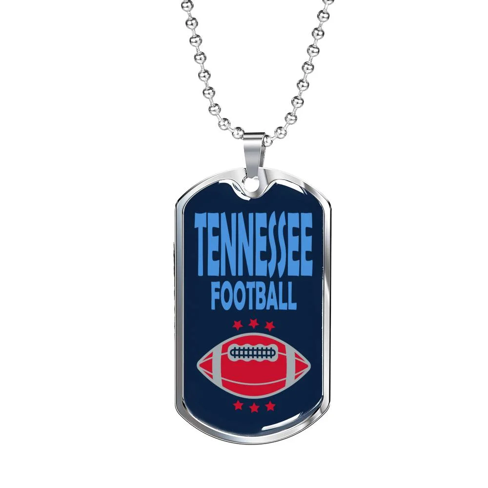 Tennessee Fan Necklace Dog Tag Stainless Steel or 18k Gold 24