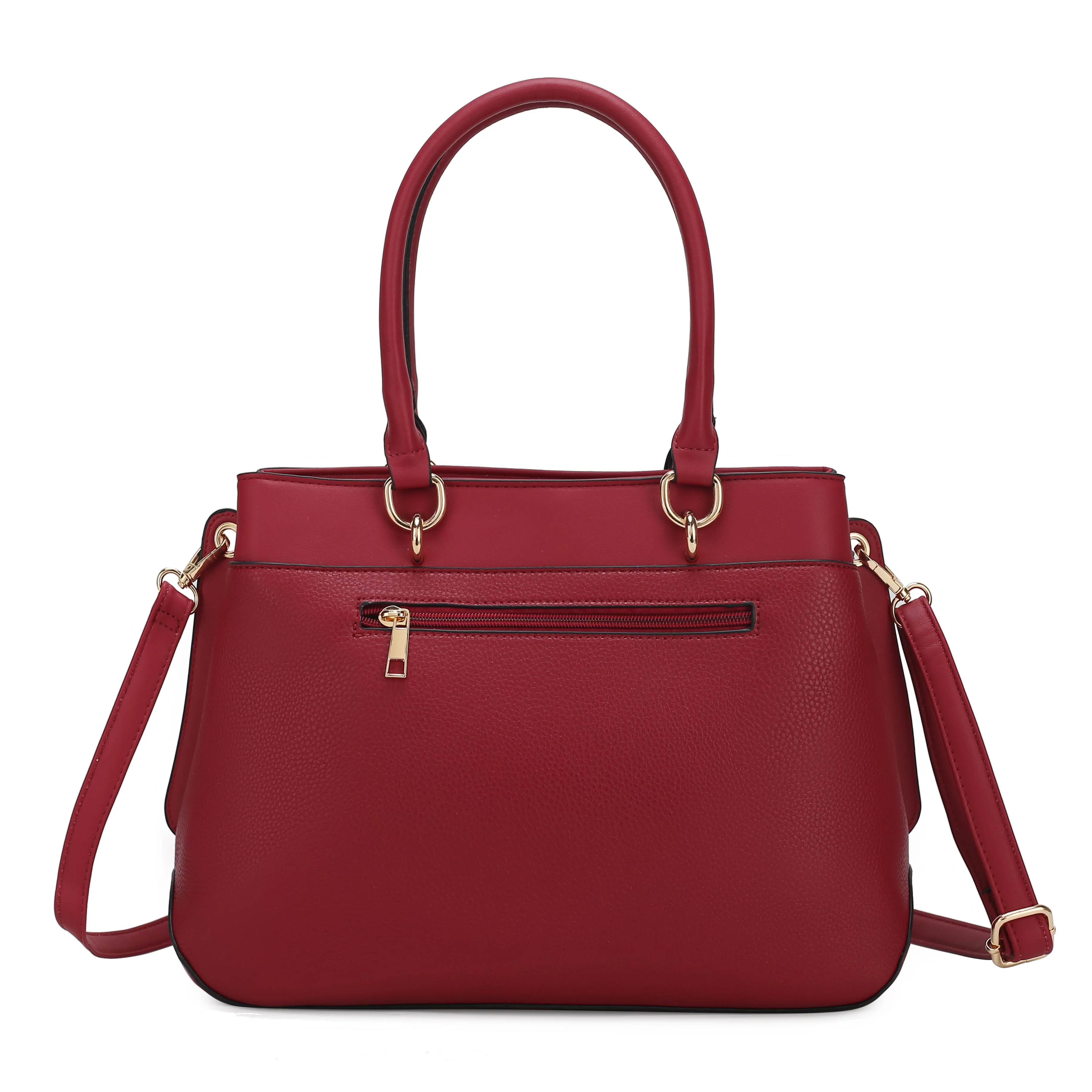 MKF Collection Gardenia Vegan Leather Women's Tote Bag & Wallet, Trend Crossbody Purse Handbag by Mia K - Red