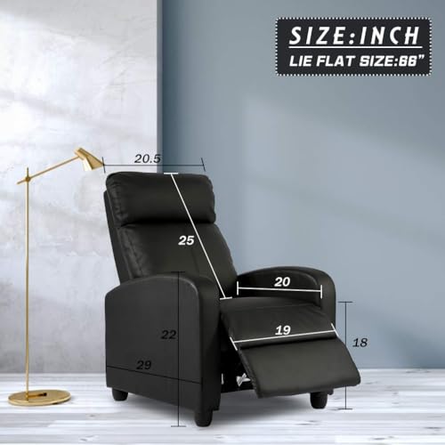 FDW Recliner Chair Reclining Sofa Leather Chair Home Theater Seating Lounge with Padded Seat Backrest