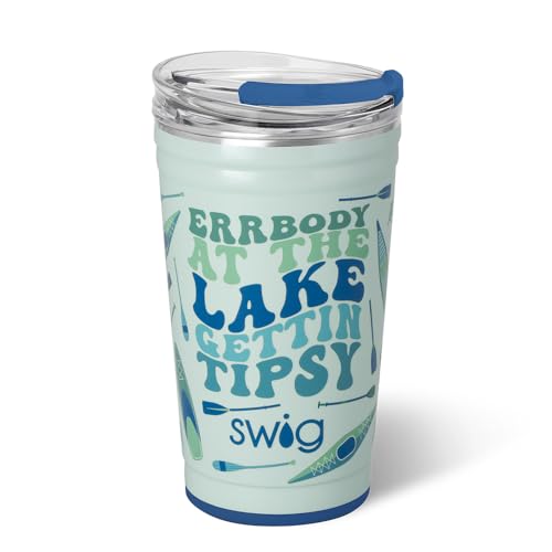 Swig Life 32oz Insulated Tumbler, Travel Coffee Tumbler with Lid, Cup Holder Friendly, Stainless Steel Travel Coffee Mug, Glitter Tumbler, Glitter Gifts (Confetti)