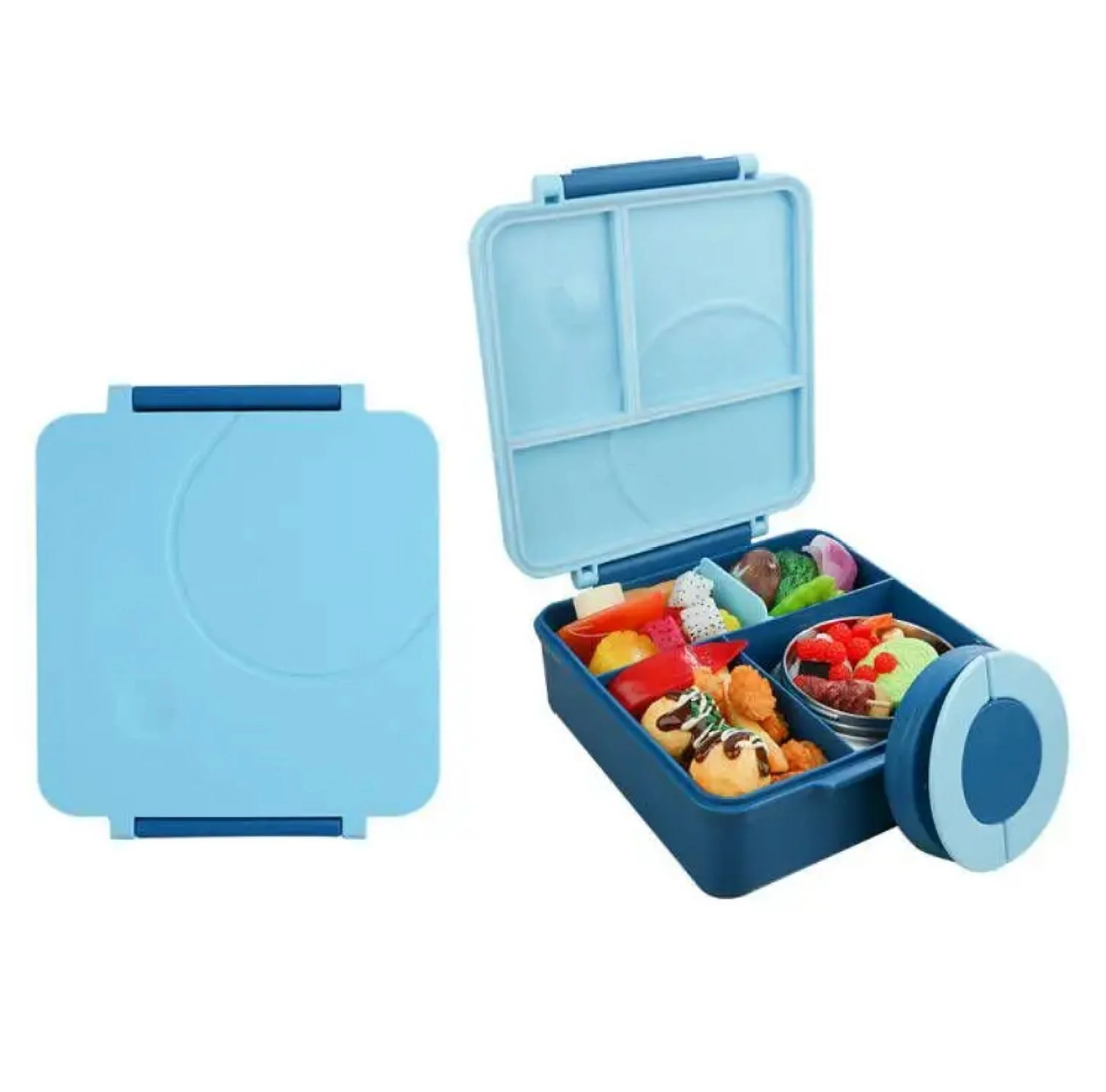 Inu Bento Box for Kids and Adults, Leak Proof Lunch Box with Thermos Food Jar - Blue