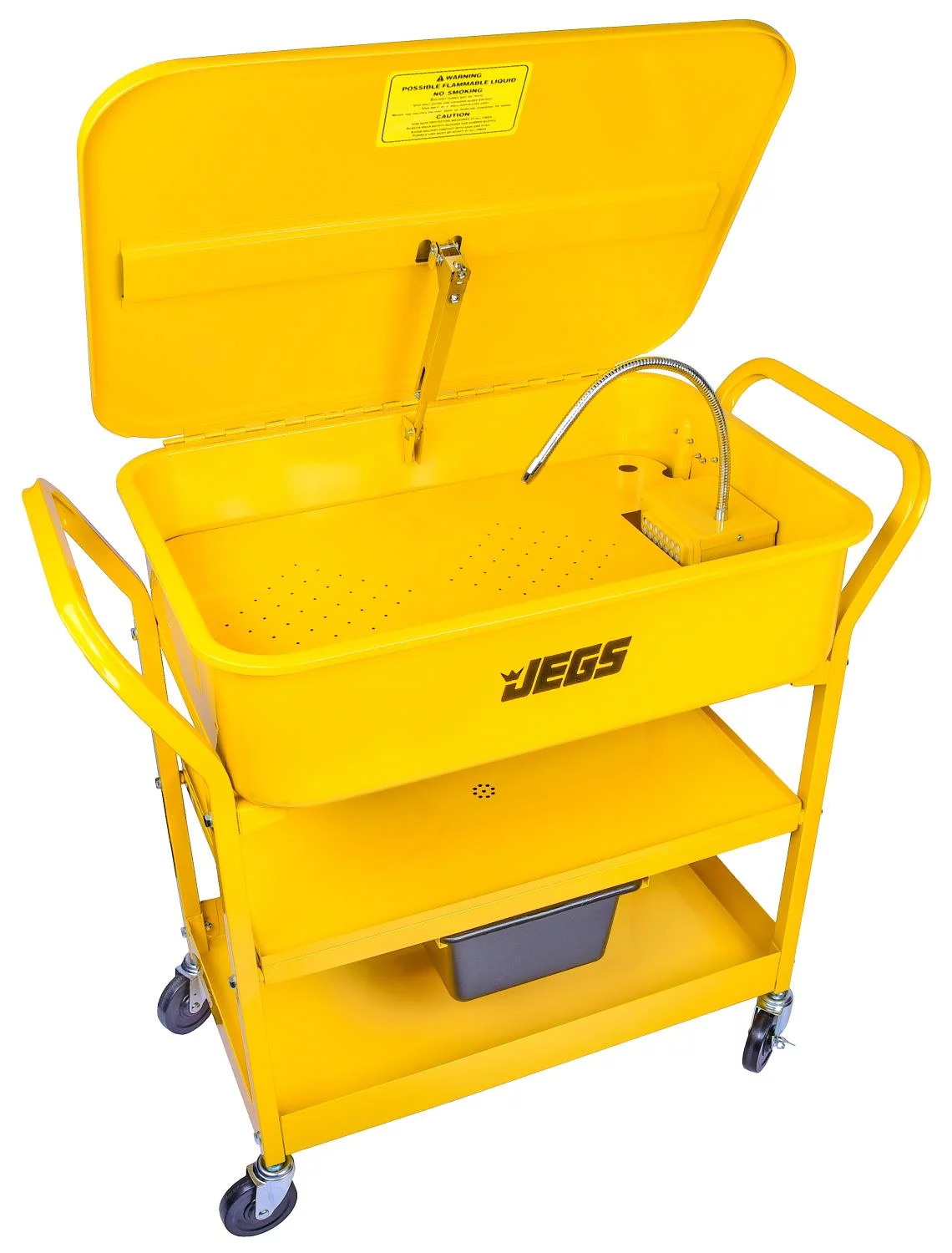 JEGS 81603 Portable Parts Washer Cart 20-Gallon Tank Solvent Capacity: 12-Gallon