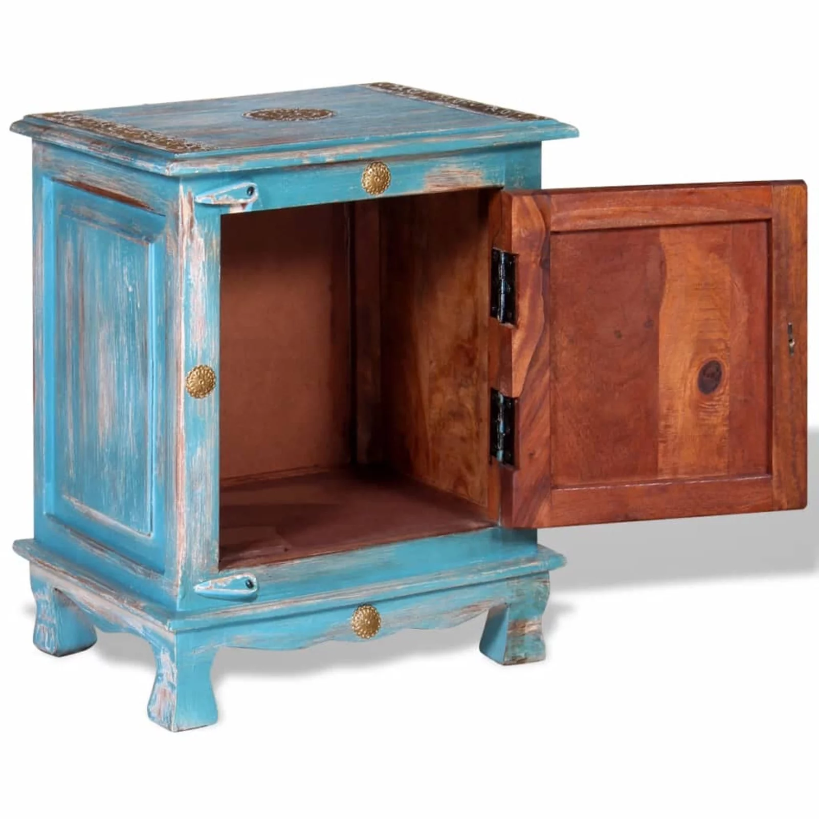 moobody Nightstand Solid Mango Wood Blue
