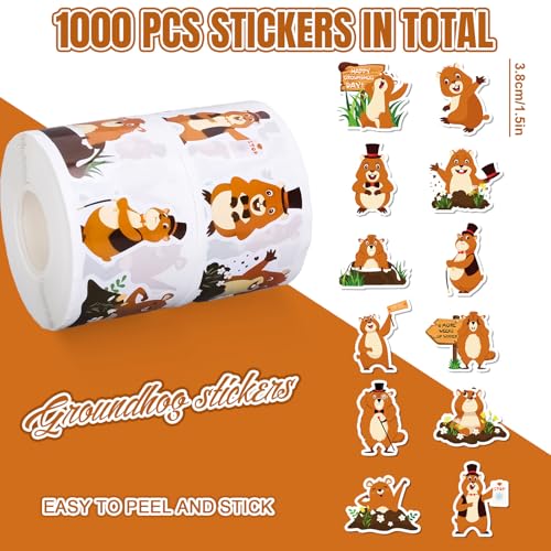 Whaline 1000Pcs Christmas Penguin Stickers Xmas Cartoon Penguin Self-Adhesive Sticker Decals for Winter Birthday Holiday Party Decor Supplies, 2 Rolls, 12 Designs