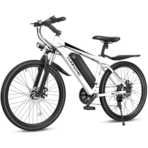Electric Bike for Adults, 26'' 1000W Peak Ebike, Up to 50 Miles 21.7MPH Electric Mountain Bike with 48V 374.4WH Removable Battery, Adjustable Stem, Fenders, Lockable Suspension Fork, 21-Speed