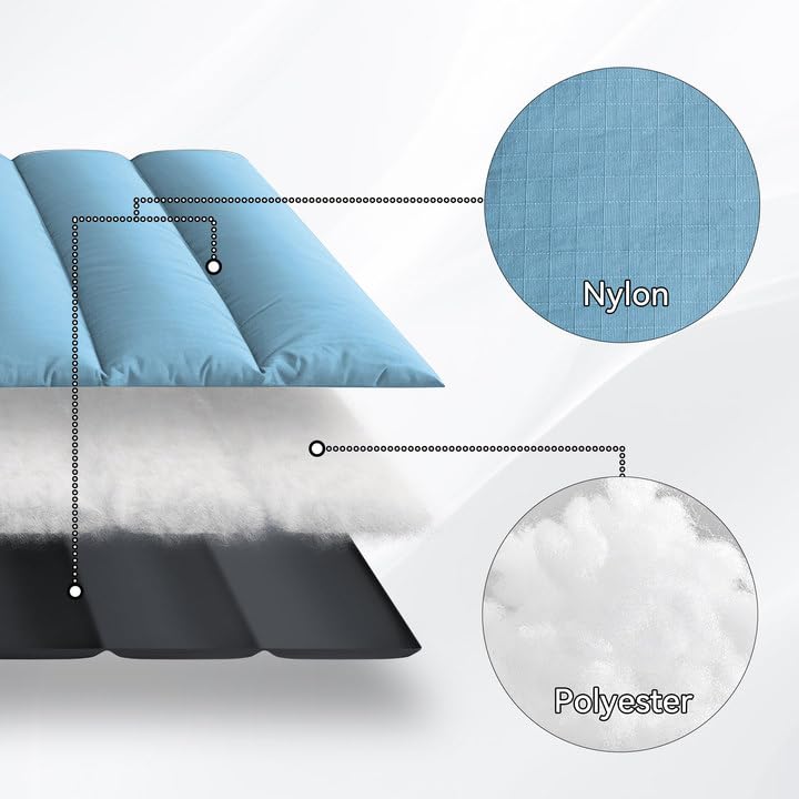 WESTERN HOME WH Outdoor Dog Bed,Large Sized Dog Waterproof Washable Beds for Medium Large Dogs, Portable Camping Travel Pet Bed Mat, 43 x 26 Inch, Sky Blue