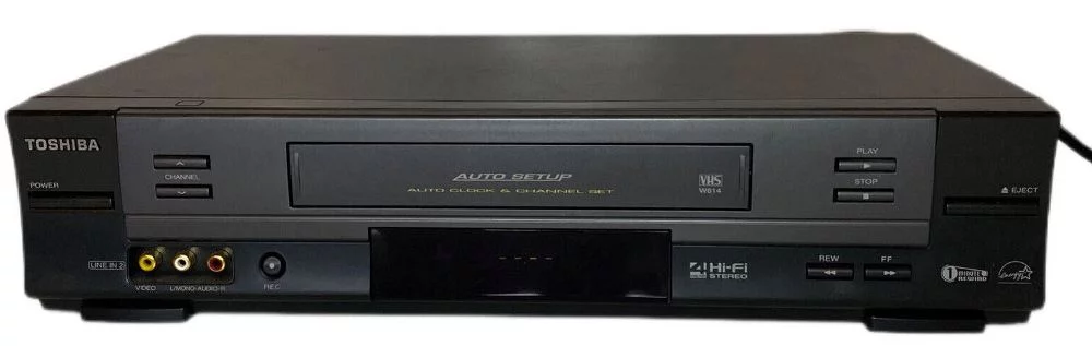 Pre-Owned Toshiba w-614 Hi Fi Stereo 4 head VHS VCR Vhs Player with Remote & Cables (Good)