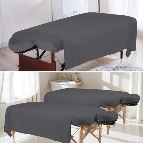 4 Sets Premium Microfiber Massage Table Sheets Set 3 Piece Set Includes Massage Table Cover Fitted Sheet and Fitted Face Rest Cover, White