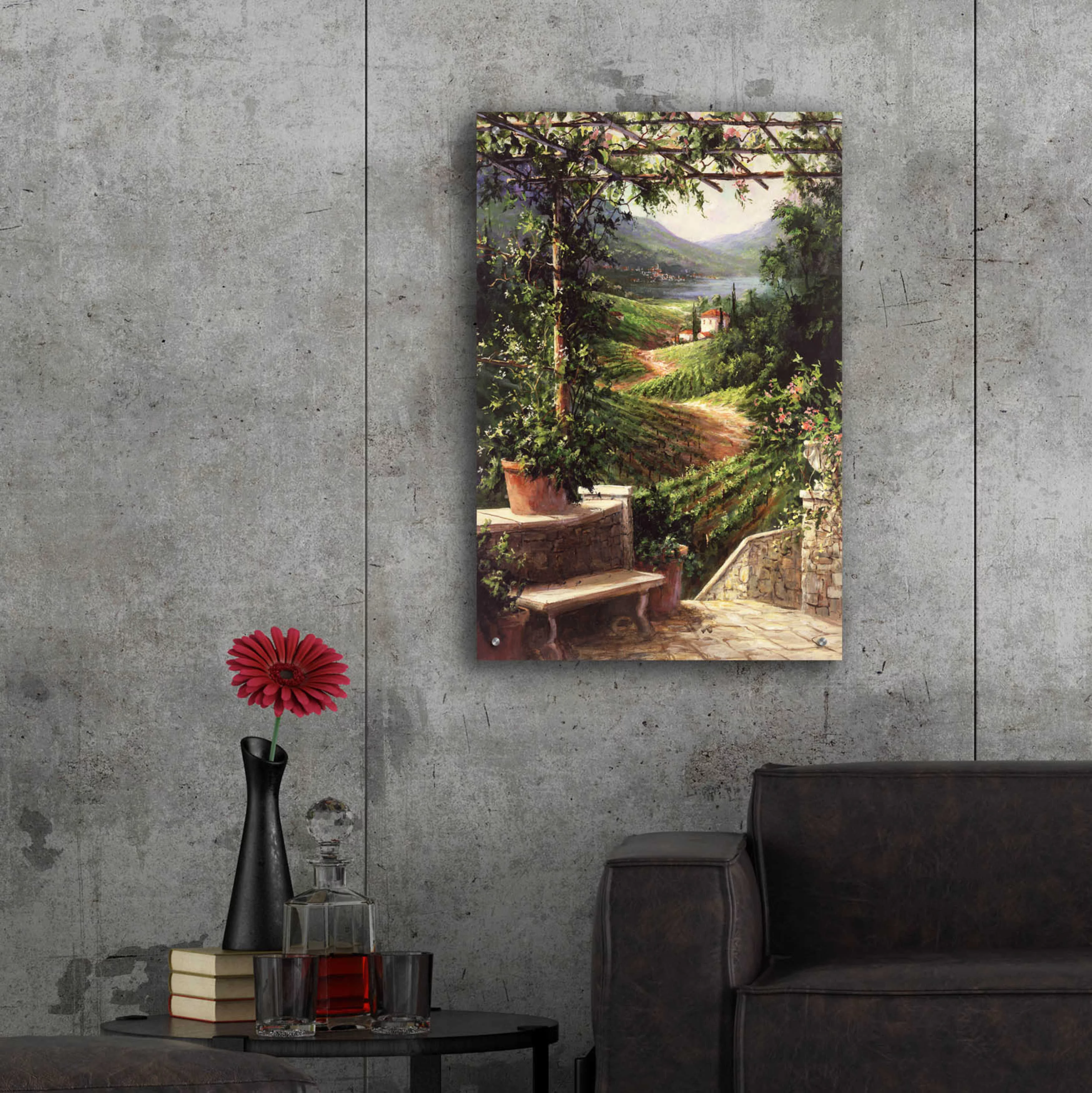 Epic Art 'Chianti Vineyard' by Art Fronckowiak, Acrylic Glass Wall Art, 24