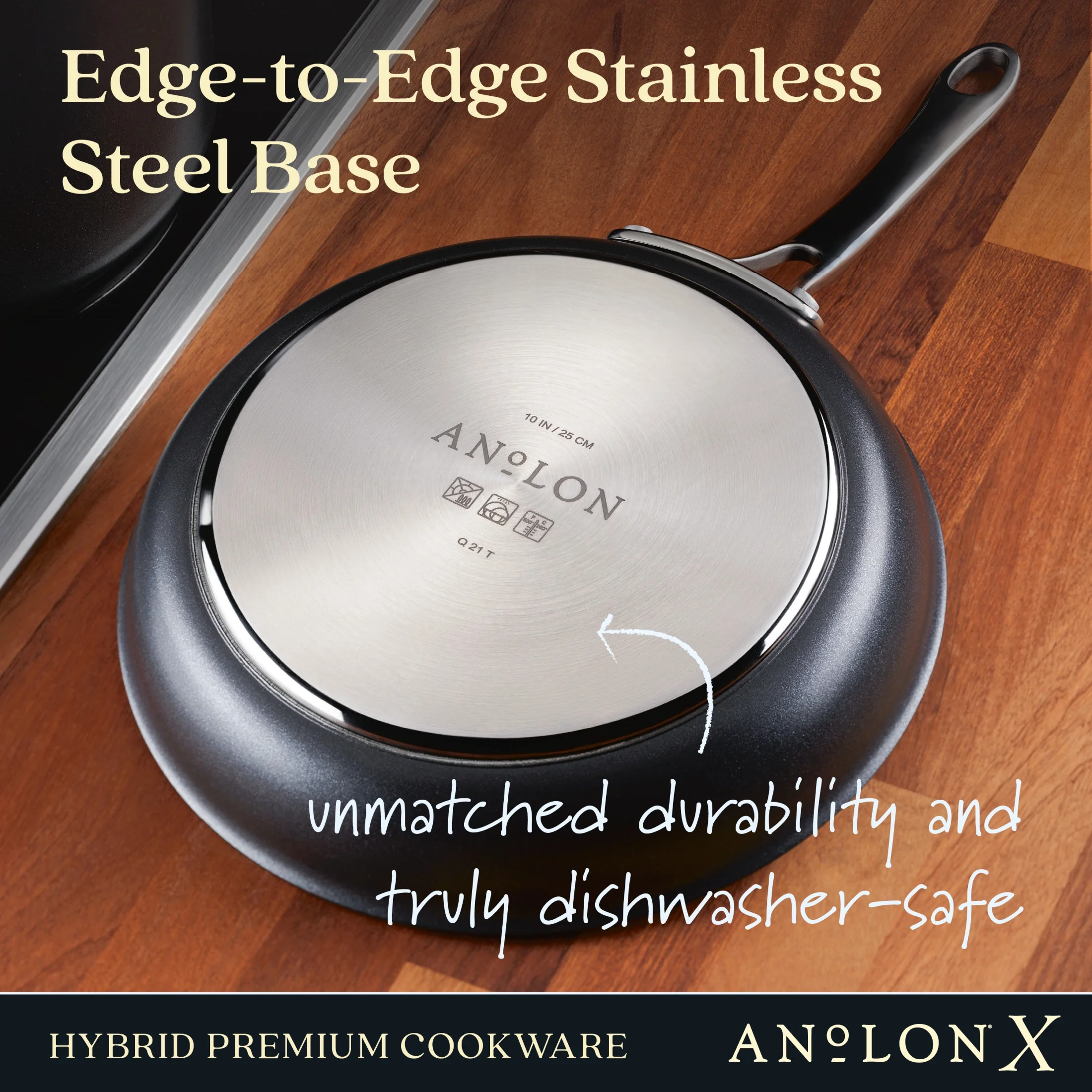 Anolon X Hybrid 2 Piece Nonstick Induction Frying Pan Set, Charcoal Gray