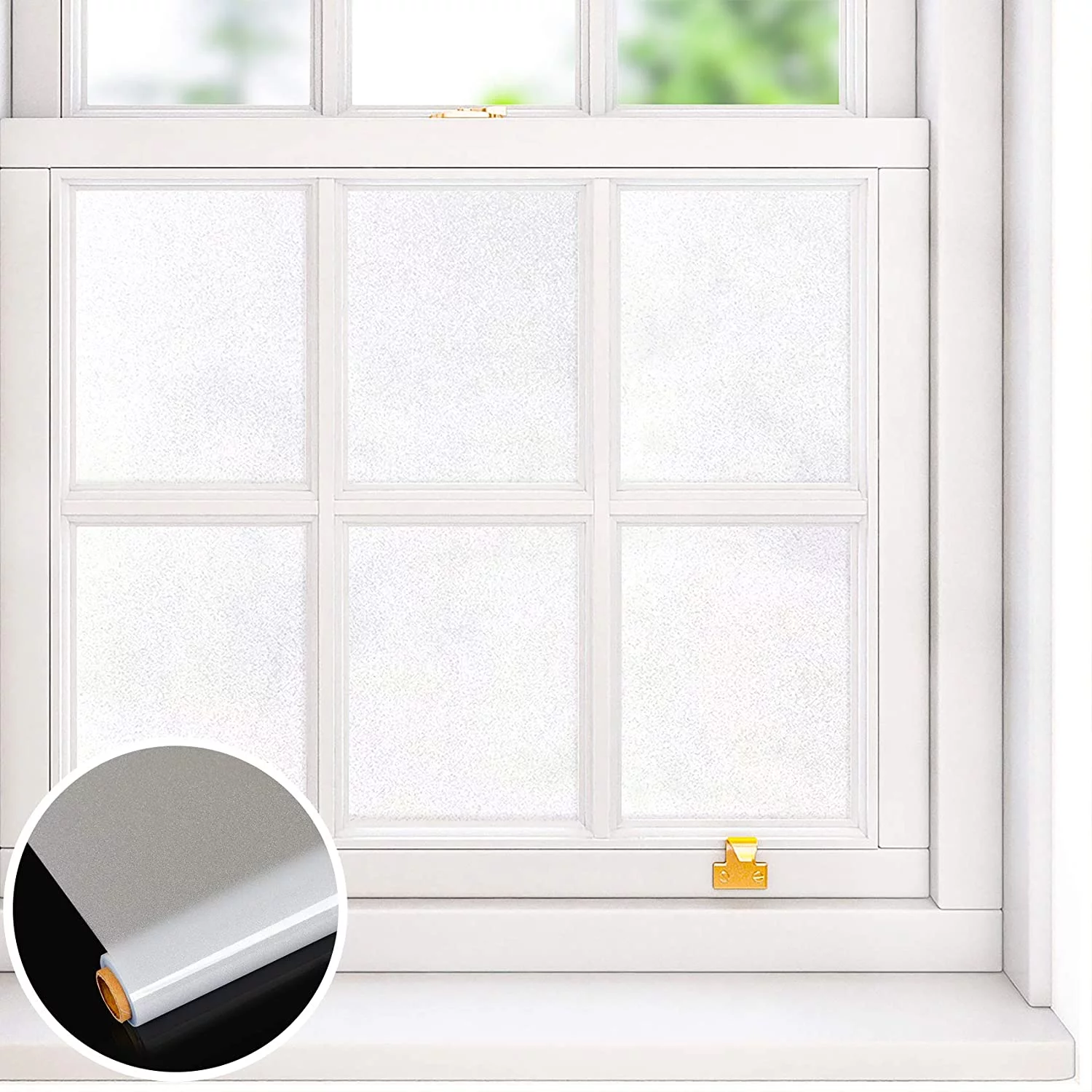 VEELIKE Frosted Window Privacy Film 15.7''x354'' Blackout Static Cling Removable Window Film Adhesive Bathroom Shower Window Stickers Sun Blocking Anti UV Glass Film for Home Sliding Door  Matte White
