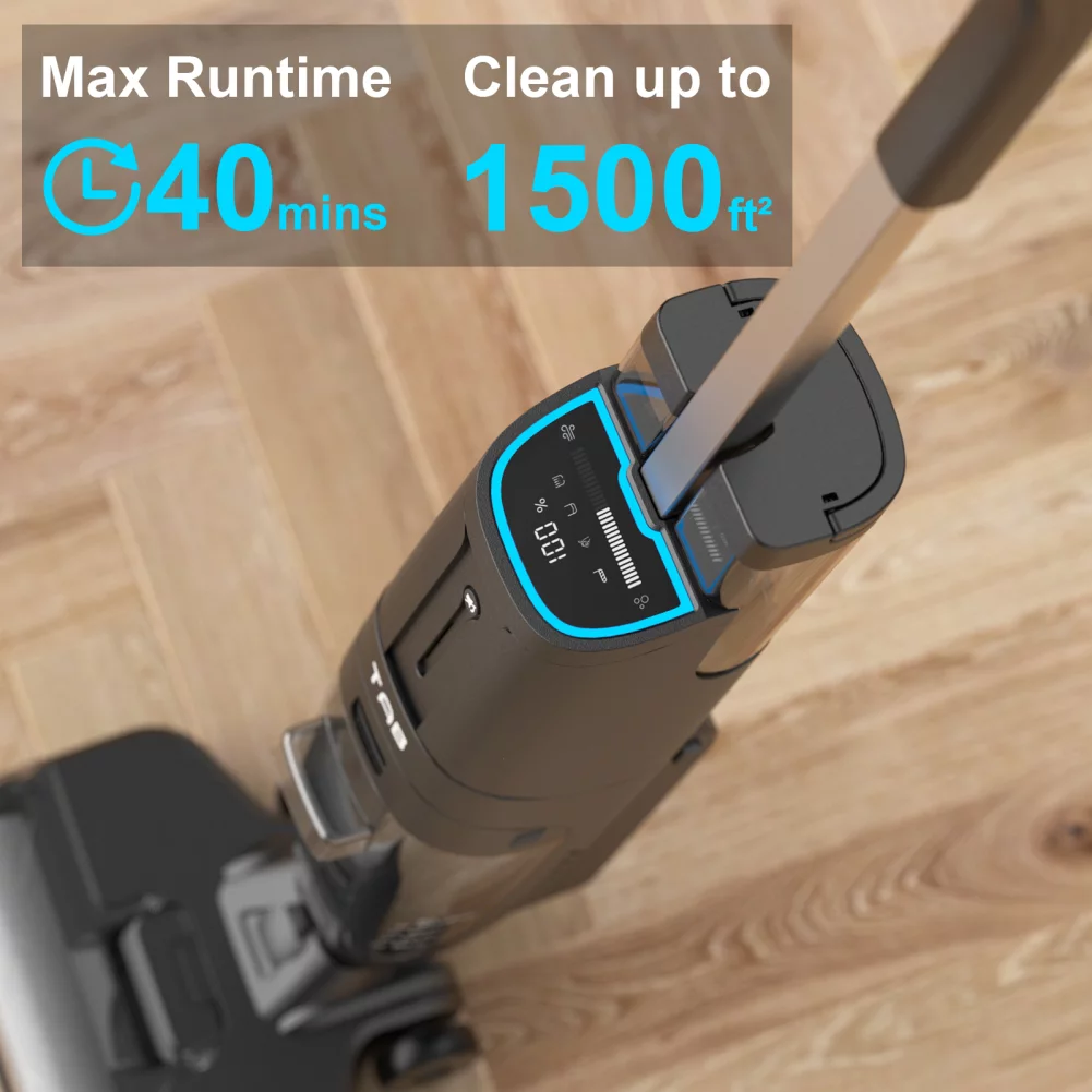 TAB T6 Pro Smart Cordless Wet Dry Vacuum Cleaner, One-Step Cleaning Mop for Hard Floor Cleaning, Sweeper Mop Vac, Self Cleaning