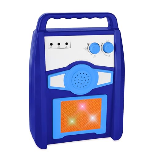 Best Choice Products Kids Electric Musical Guitar Play Set, Toy Guitar Starter Kit Bundle w/ 6 Demo Songs, Whammy Bar, Microphone, Amp, AUX, 2 Sticker Sheets - Blue