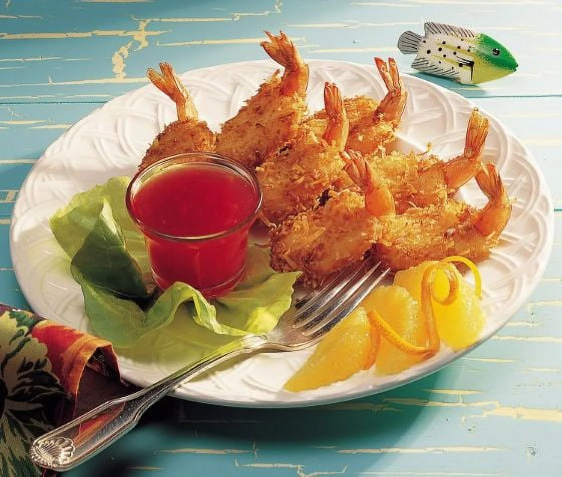 Singleton Coconut Clean Tail Butterfly Breaded Shrimp, 3 Pound - 4 per case.