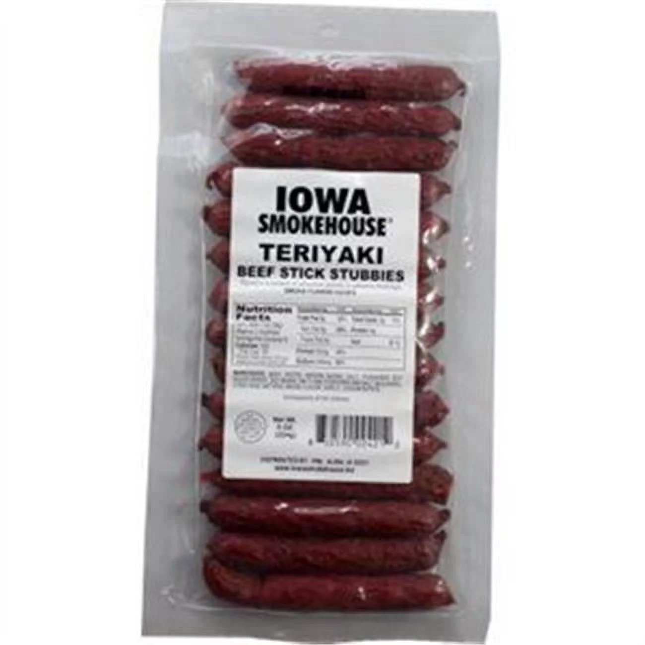 Iowa Smokehouse & Preferred Wholesale 253856 8 oz Teriyaki Flavor Beef Stick Stubbies - Pack of 12