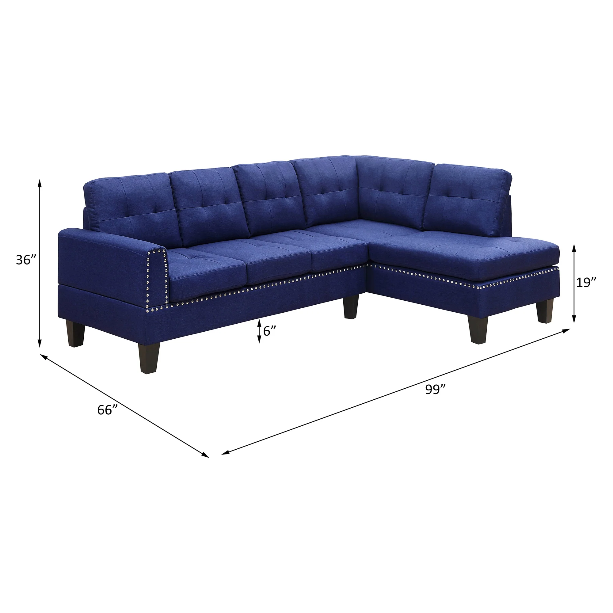 ACME Jeimmur Sectional Sofa in Blue