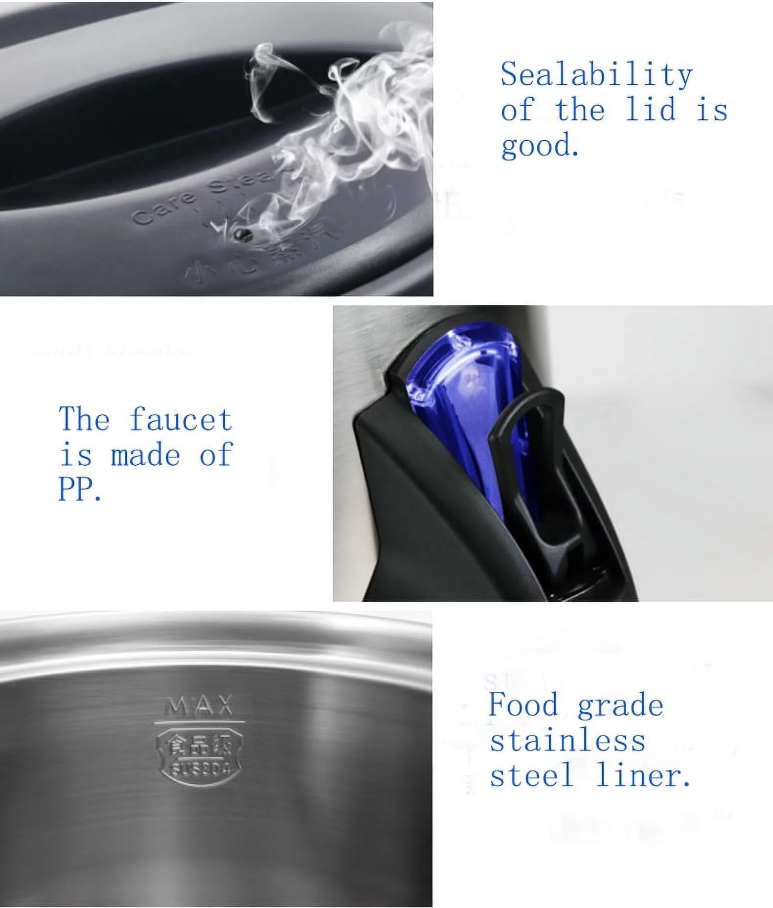 INTSUPERMAI Electric Hot Pot Kettle Hot Water Dispenser Water Boiler Heater 6L Stainless Steel with Faucet Tap