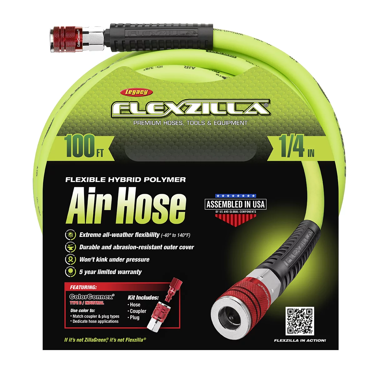 Flexzilla® Air Hose Kit, 3-Piece, 1/4
