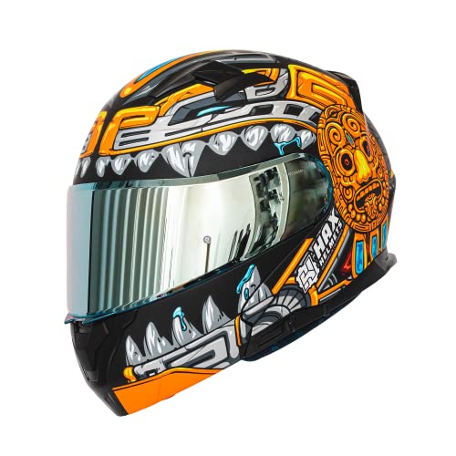 HAX Amatista Modular Flip-Up Dual Visor Motorcycle Helmet - DOT/ECE Approved, Lightweight, Comfortable, and Stylish Helmet for Men and Women (Matte Black L)