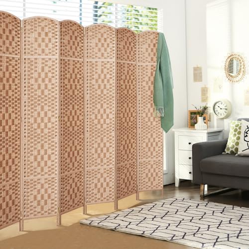Rose Home Fashion 6 ft Tall Room Divider, Room Dividers and Folding Privacy Screens, 15.7in Privacy Screen 4 Panel Partition Temporary Wall Separation for Private, Dark Coffee