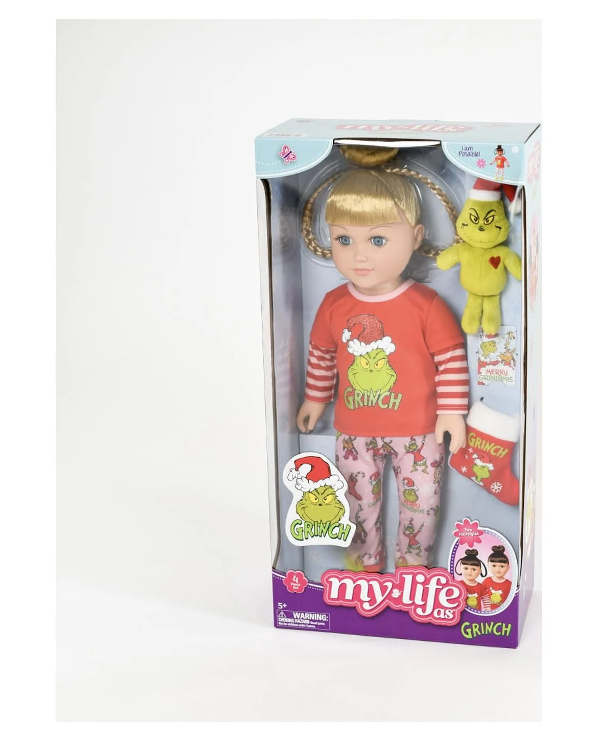 My Life As Grinch Poseable Sleepover 18 Inch Doll, Blonde Hair, Blue Eyes Rare