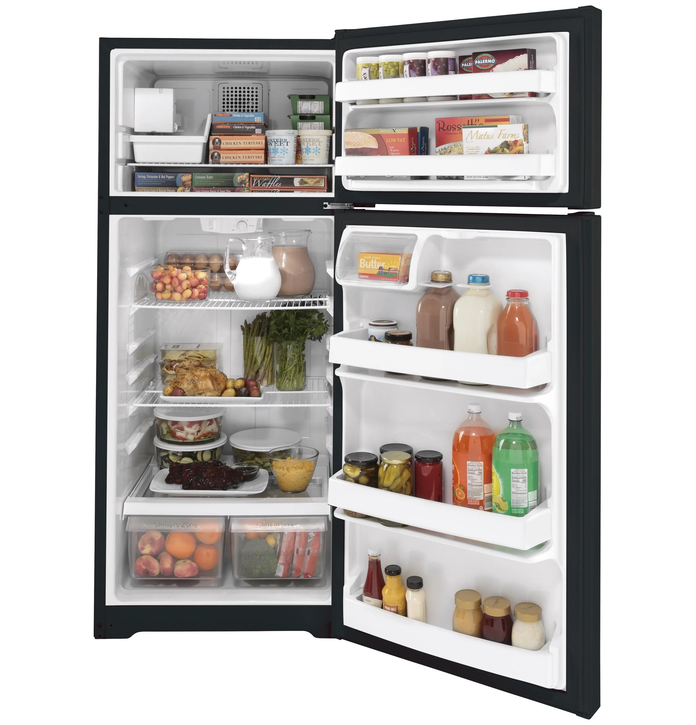 GIE18DTNRBB 28 Inch, 17.5 Cu. Ft. Freestanding Top Freezer Refrigerator with Frost Free Defrost