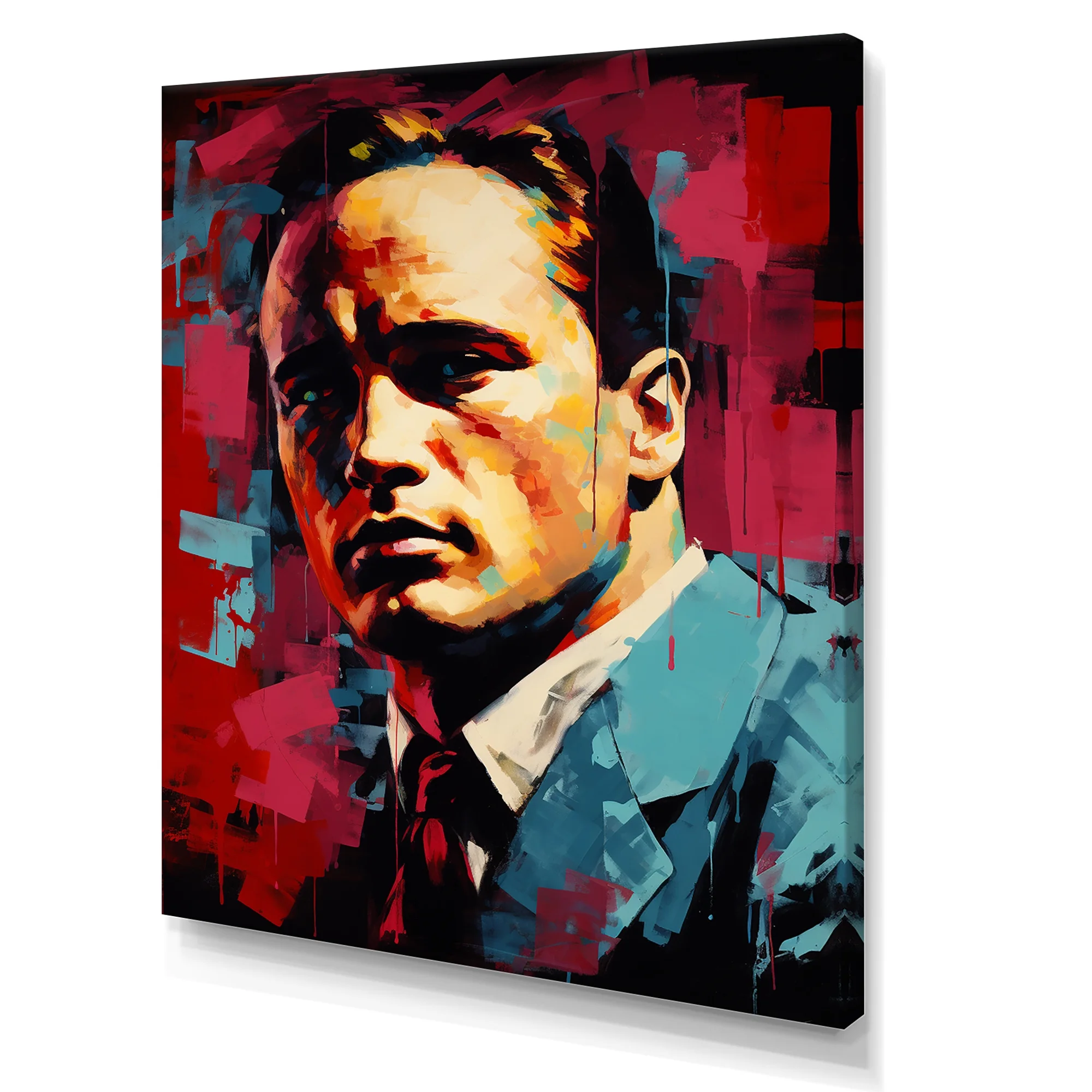 Designart "Brando In Burgundy" Celebrity Canvas Wall Art