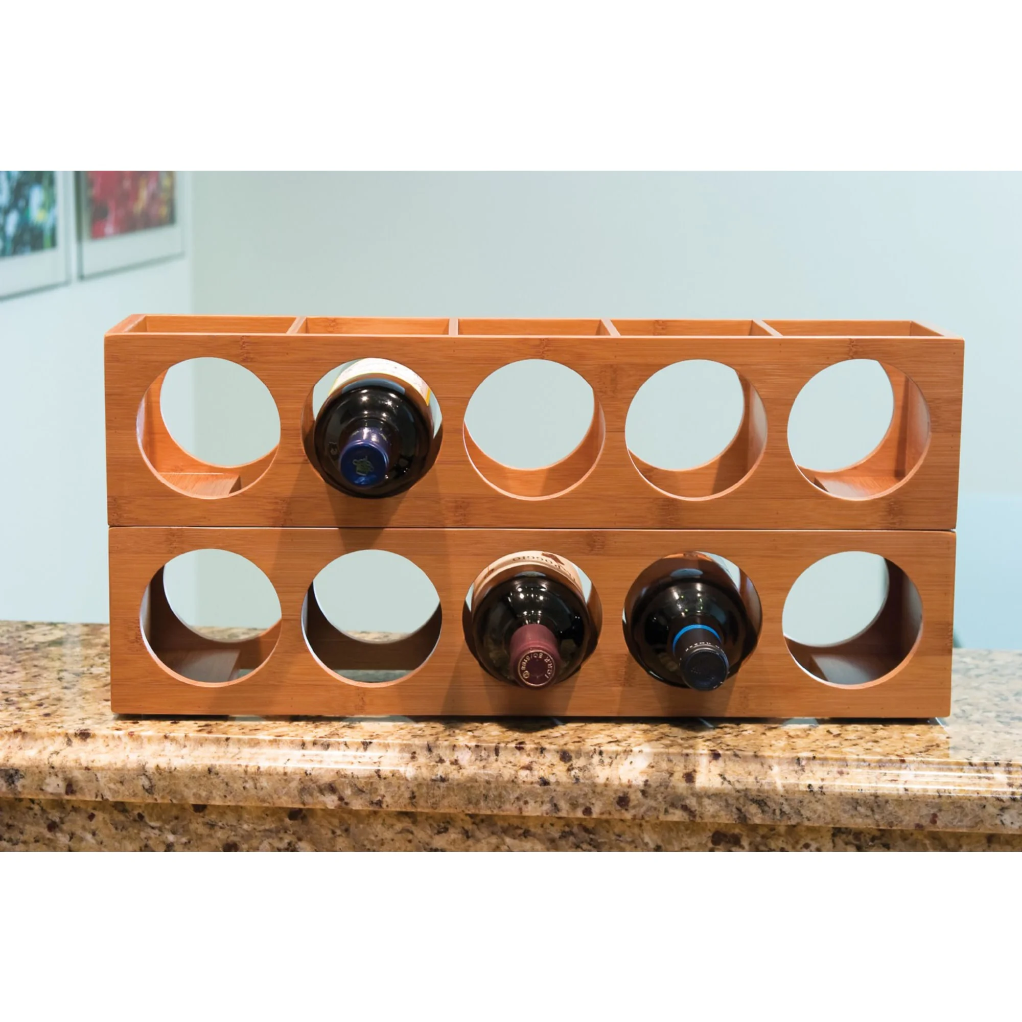 Lipper International Bamboo 5 Bottle Wine Rack 8305