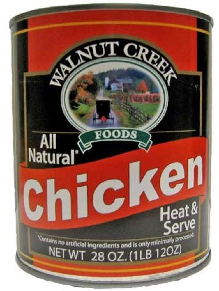 AmishTastes Walnut Creek Canned Boneless Chicken Pieces, All Natural, Heat & Serve, 28 Oz. Pack of 4