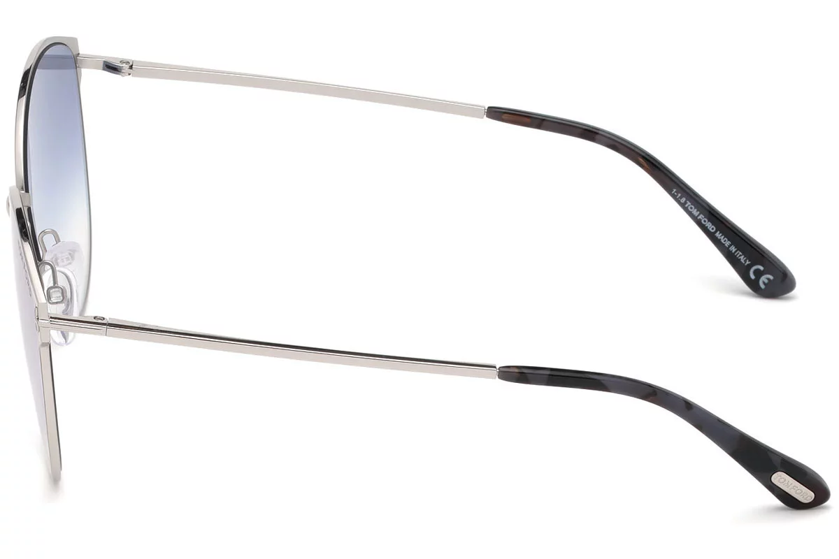 Tom Ford FT0654 16Z Silver Cat Eye Zeila Sunglasses for womens