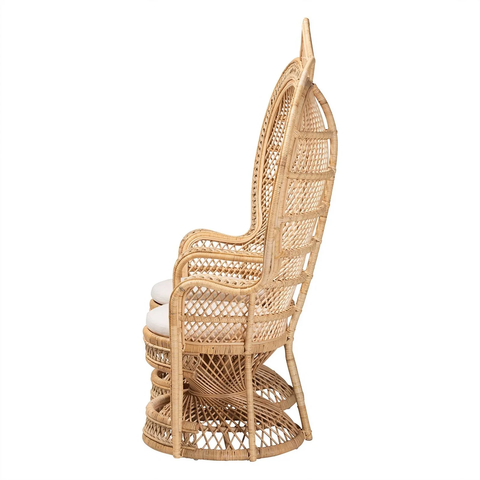 bali & pari Nerita Bohemian Natural Brown Rattan Two-Seater Peacock Chair