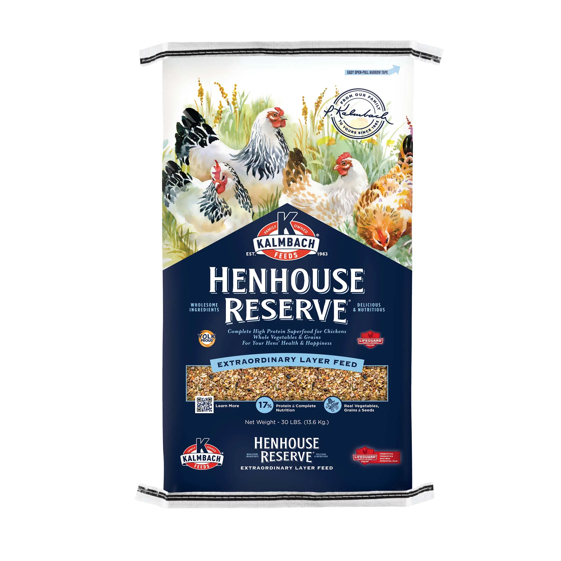 Kalmbach Feeds Henhouse Reserve - Extraordinary Whole Grain Layer Feed for Chickens, 30 lb