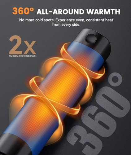 Rechargeable Hand Warmers - 2 Pack Electric Pocket Warmer, 360° Heating, 2X 5000mAh 9Hrs Long Last, 3 Settings - Camping Essentials, Hunting Gear, Christmas Stocking Stuffers, Gifts for Men, Women