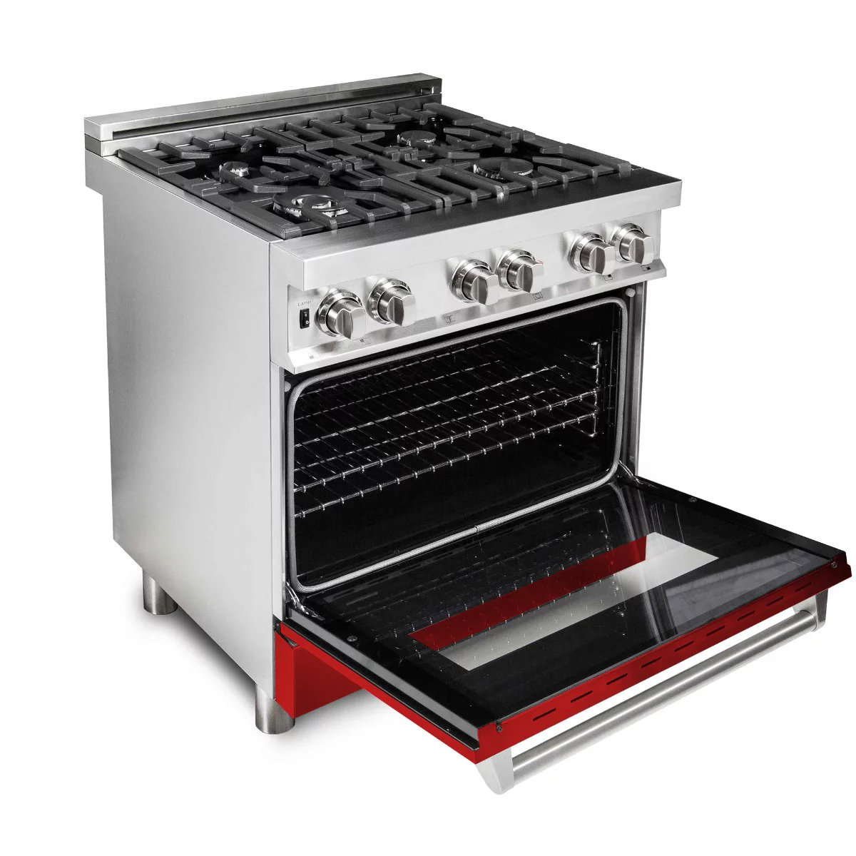 ZLINE 30 in. Professional Dual Fuel Range with Red Matte Door (RA-RM-30)