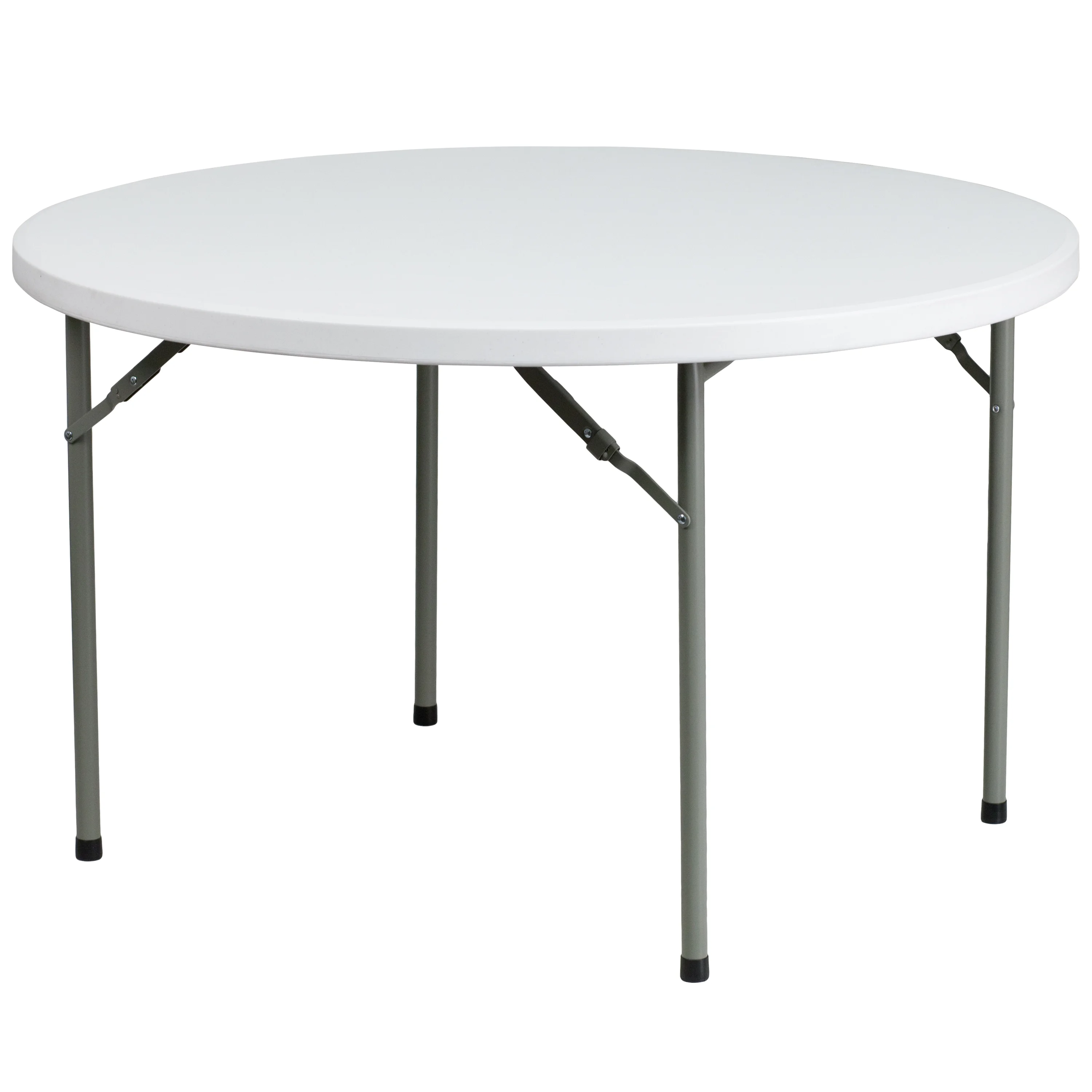 Flash Furniture 4' Round Plastic Folding Banquet and Event Table, Granite White