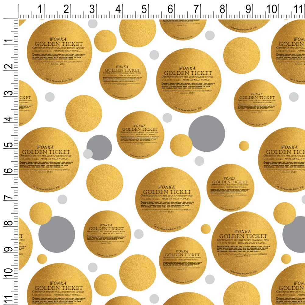 Willy Wonka and the Chocolate Factory Golden Ticket Premium Gift Wrap Wrapping Paper Roll