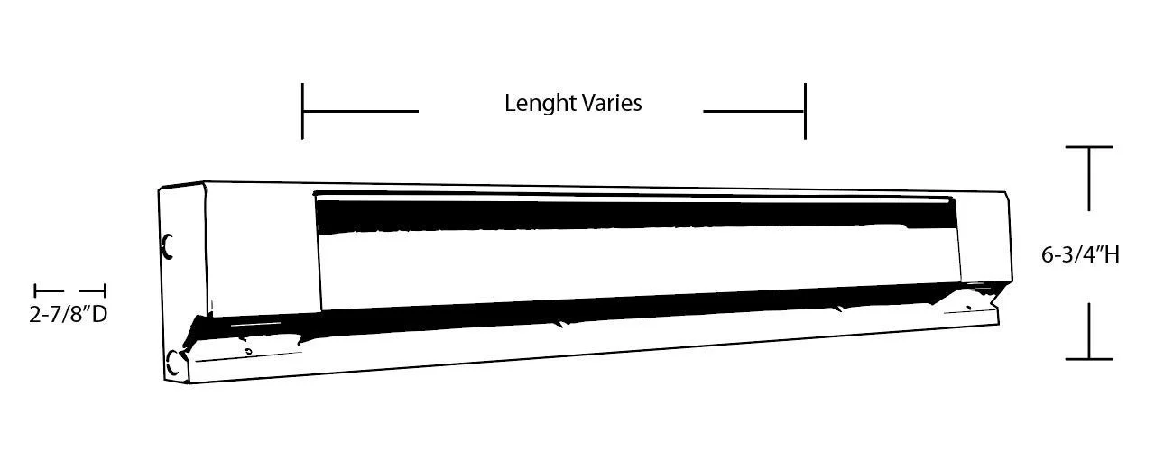 Fahrenheat F2545 5' BASEBOARD HEATER, White