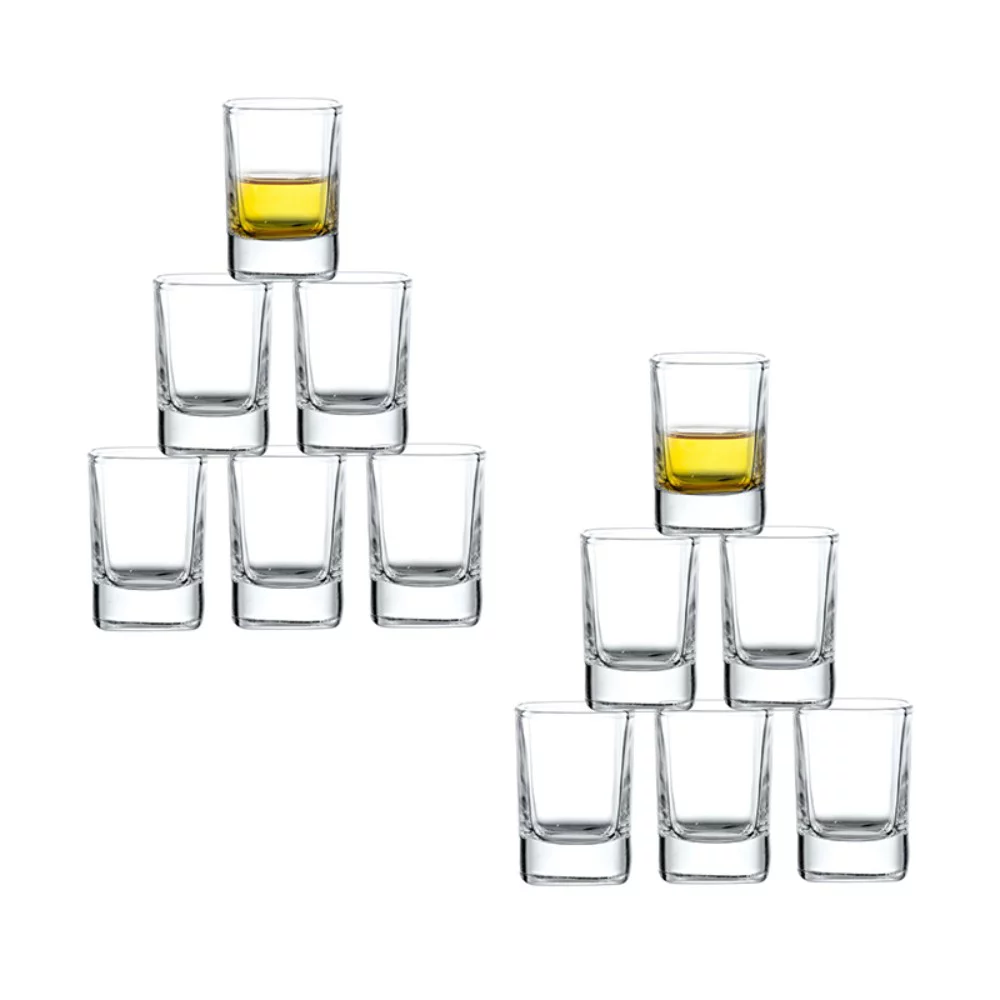 JoyJolt City Shot Glasses Glass Heavy Base Shot Glass | 2 oz (Set of 12)