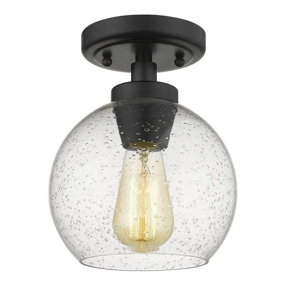 Galveston Flush Mount in Pewter with Clear Glass