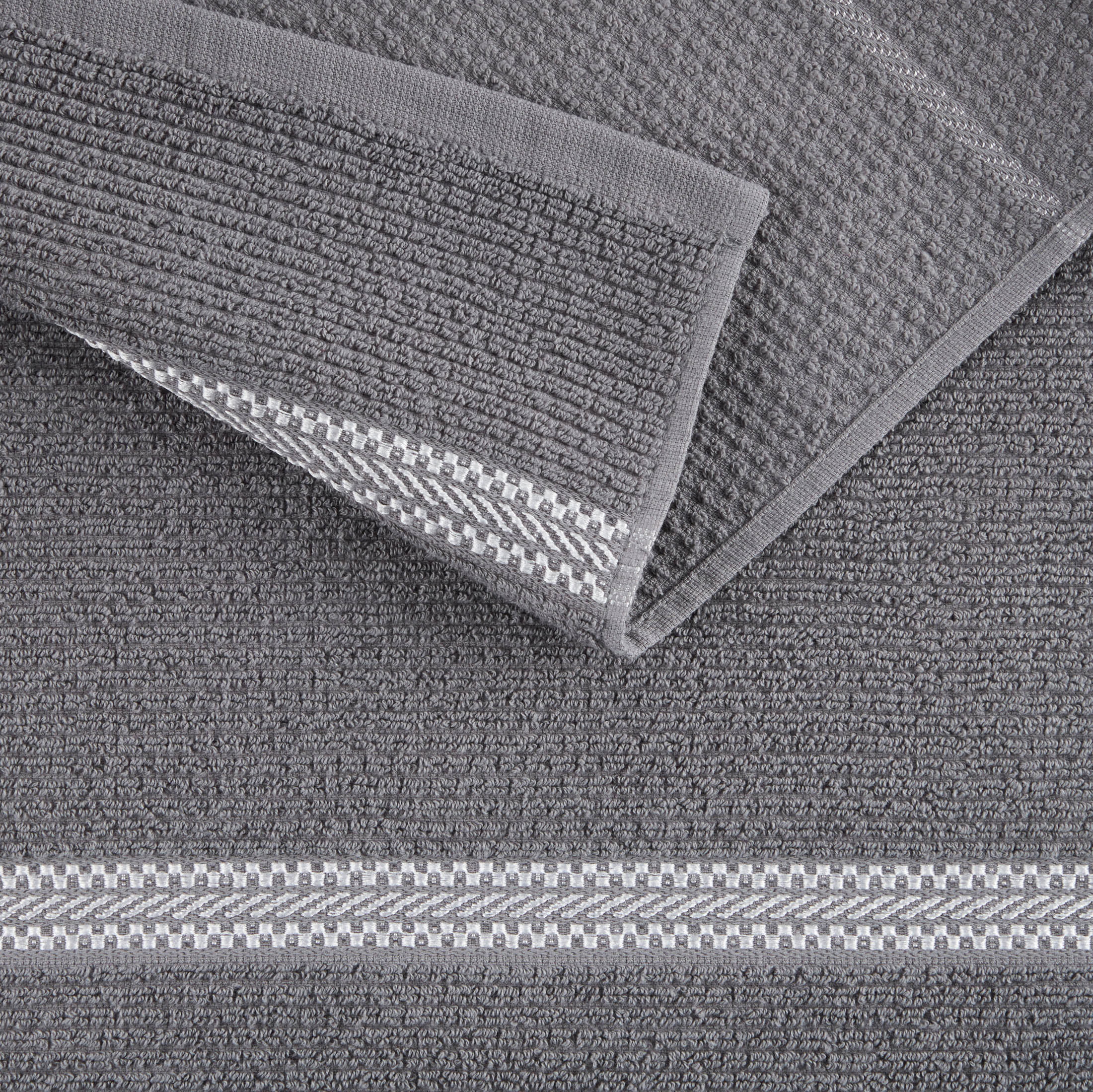 Martha Stewart Modern Waffle Kitchen Towel Set 6-Pack, Grey, 16