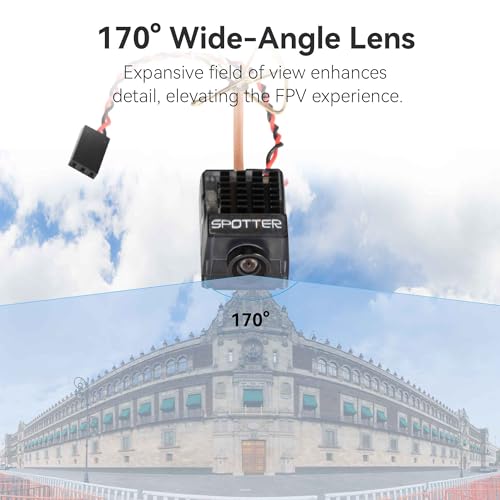 RunCam Spotter V2 FPV Camera and Transmitter Kit, 5.8G Micro AIO Cam, OSD, Integrated Mic, FOV170 Degree 700TVL, 40CH, 20MW-200MW Adjustable