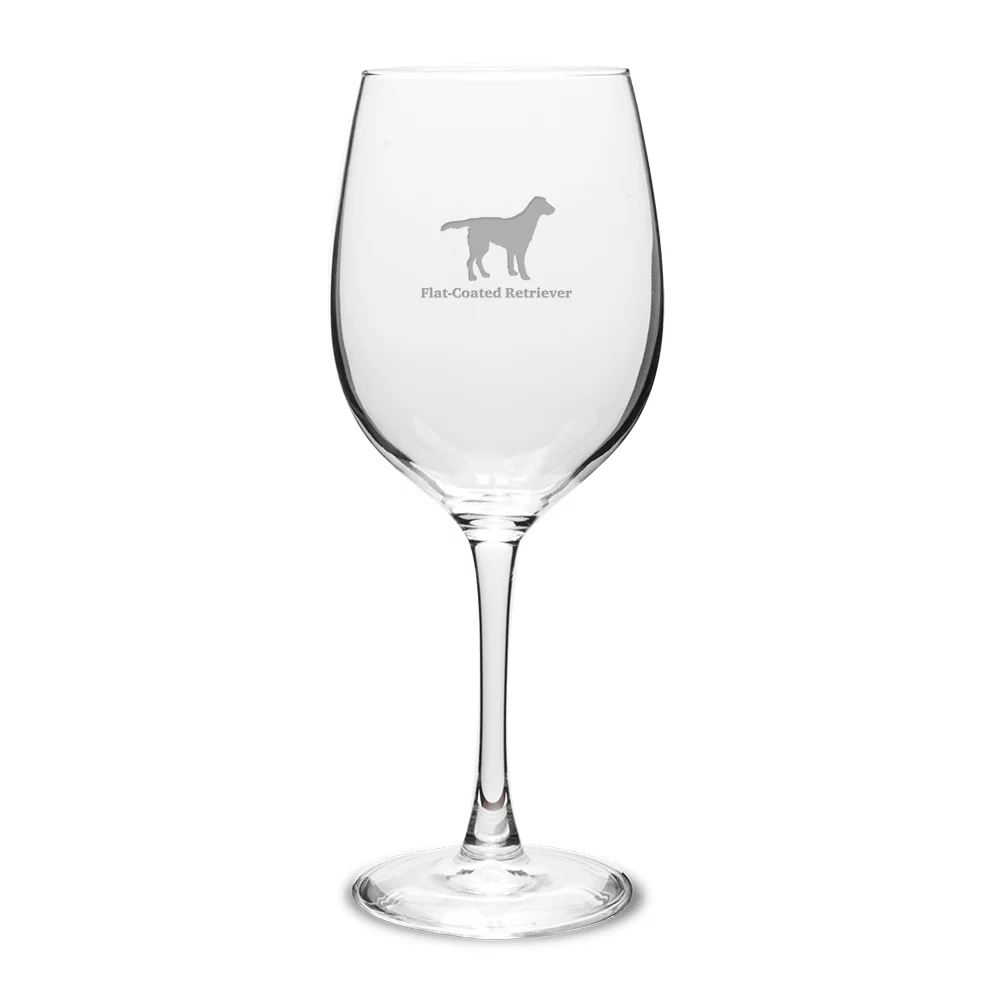 Flat-Coated Retriever 16 oz Classic White Wine Glass