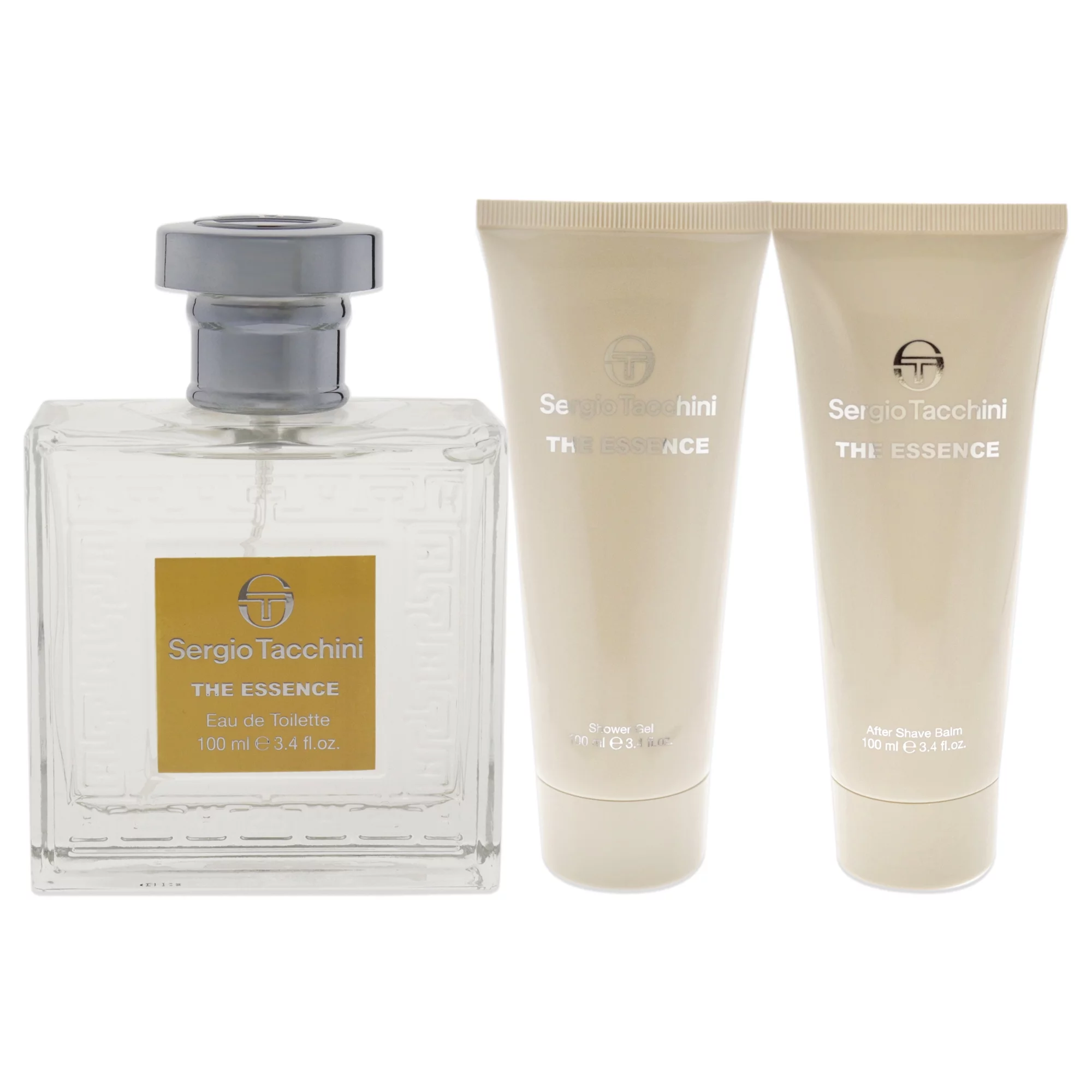 Sergio Tacchini The Essence 3 Pc Gift Set - 3.4oz EDT Spray, 3.4oz After Shave Balm, 3.4oz Shower Gel