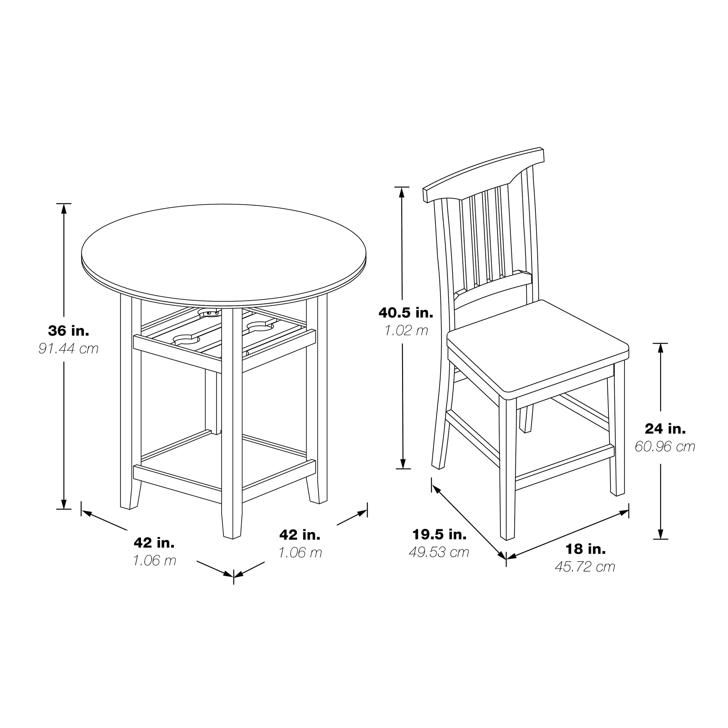Berkley 5pc Set- Table Chairs in Slate Gray with Wood Stain Finish