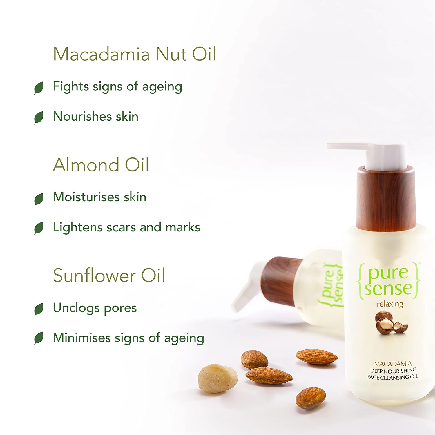 PureSense Relaxing Macadamia Deep Nourishing Face Cleansing Oil (100ml)