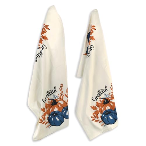 The Fine Living Co. 100% Cotton Merry Christmas Kitchen Towels, 18'x28' Set of 2 (Cherry Red & Green)