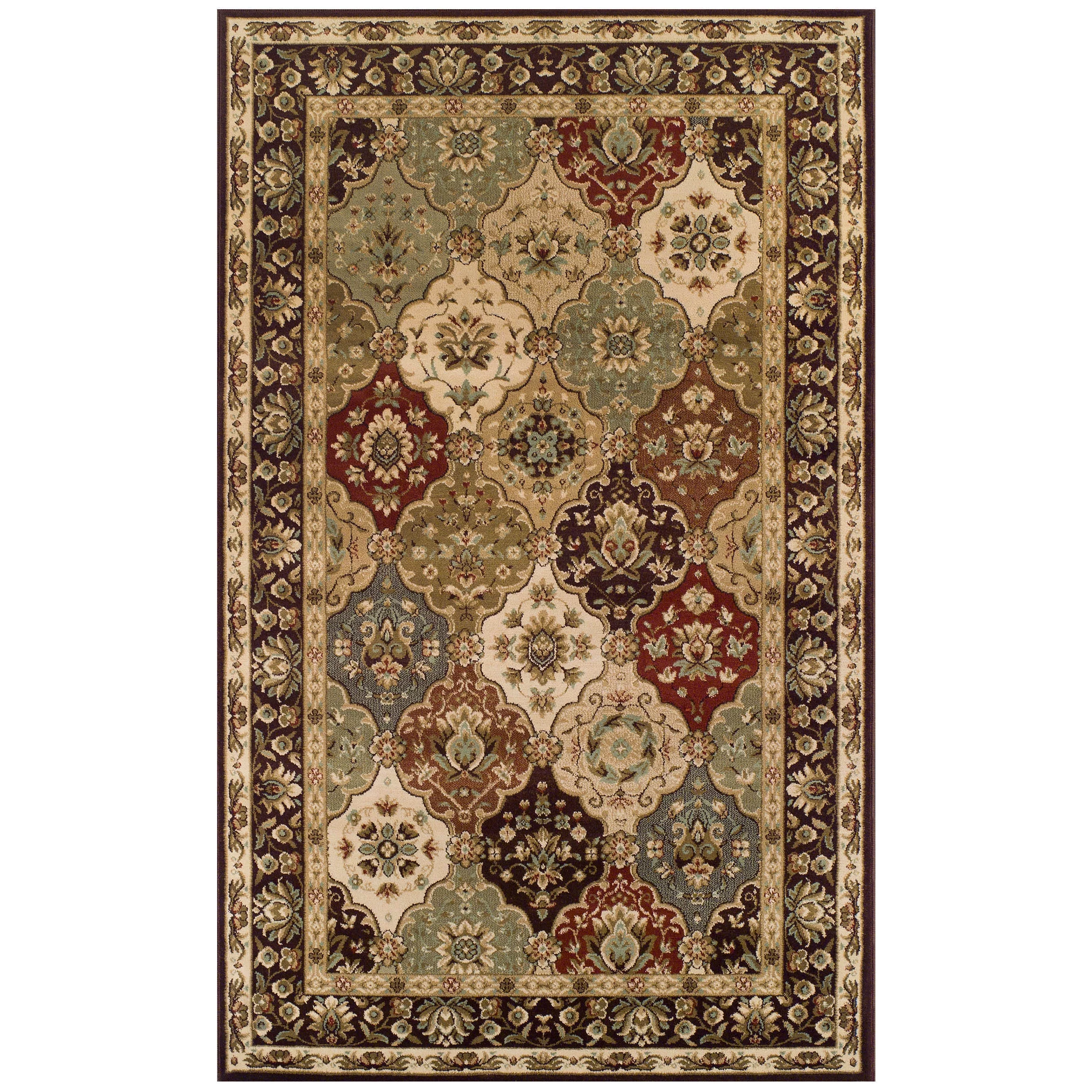 Superior Palmyra Floral Classic Indoor Area Rug, Chocolate, 8' x 10'