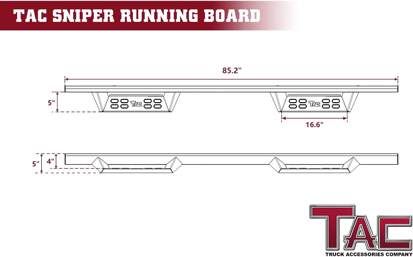 TAC Sniper Running Boards Fit 2022-2024 Toyota Tundra CrewMax Truck Pickup 4