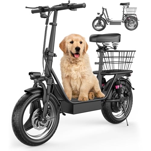 AZHAR Electric Scooter with Seat for Adults, 2025 Upgrade, Better Tire and Electrical System, 500W Motor, Up to 25 MPH and 20/30 Miles, 36V 13AH/48V 15AH, 14