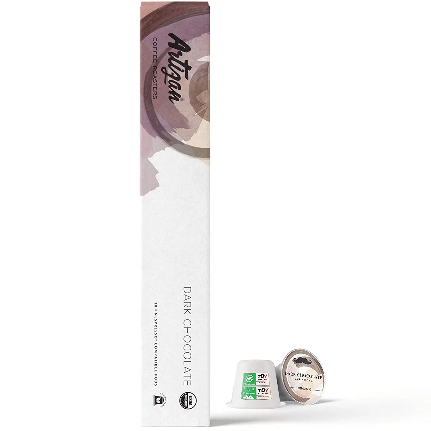 USDA Certified Organic - Nespresso Compatible Pods - Dark Chocolate Flavored Espresso (80 Pods)